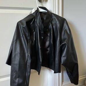 Cropped Leather Jacket
